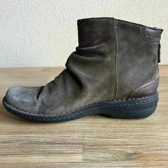 Clarks Ankle Boot Artisan Brown Suede Slouch Comfort Fashion Shoes Womens Sz 9.5 - Picture 6 of 13